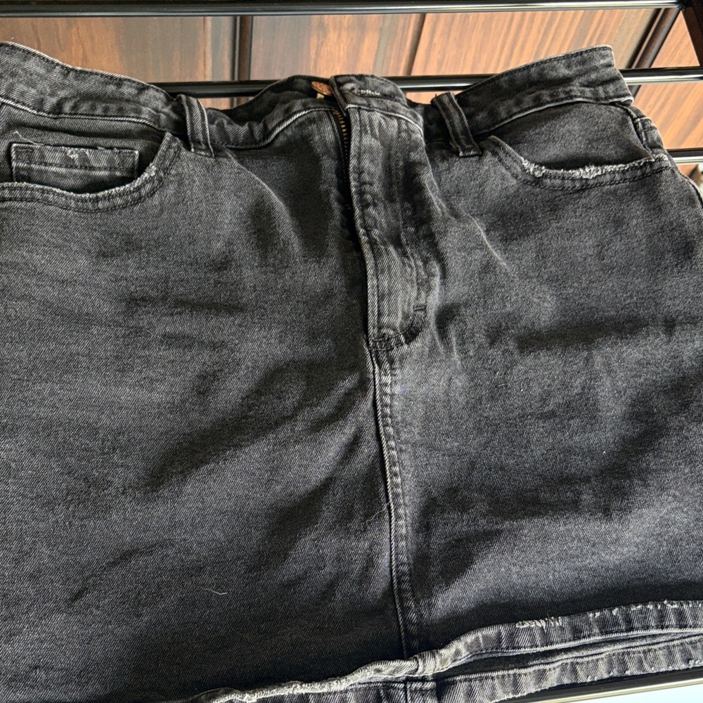 Cello Black Denim Mini Skirt